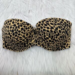 Victoria’s Secret‎ NWOT The Flirt Bandeau Bikini Top Animal Print Straps Sz 32DD